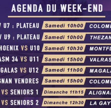 Agenda du 25 au 27 novembre